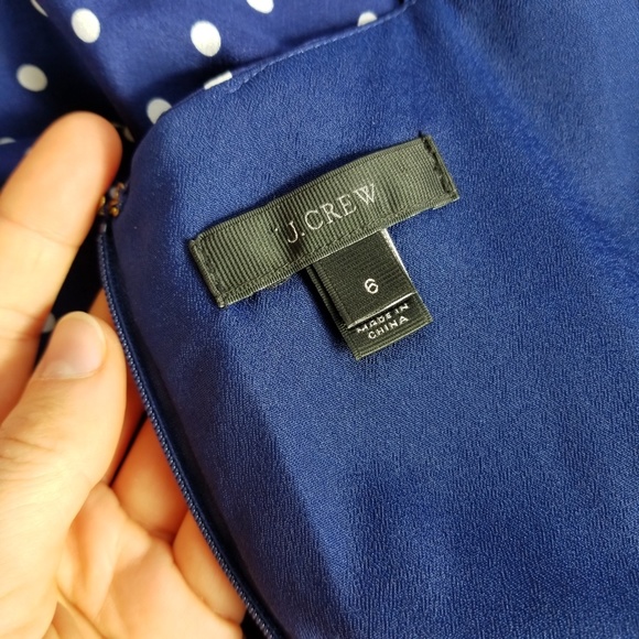 J. CREW Spaghetti-Strap Polka Dot Dress 100% Silk - Picture 6 of 7